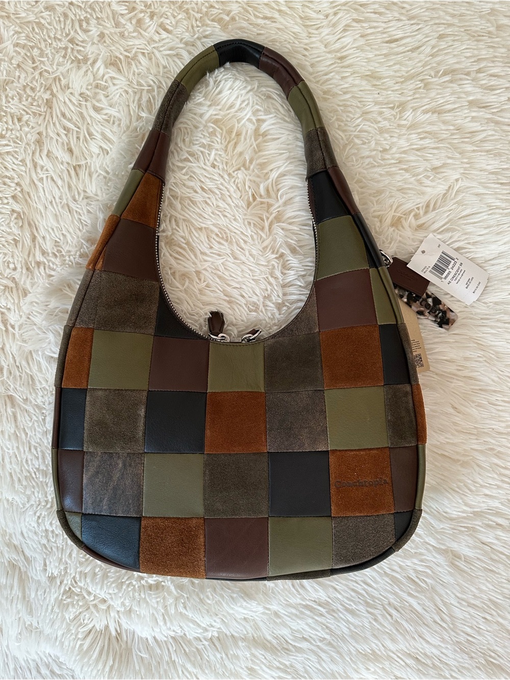 NWT Coach Coachtopia Alter Ego Crescent Patchwork Leather Hobo Multi 6